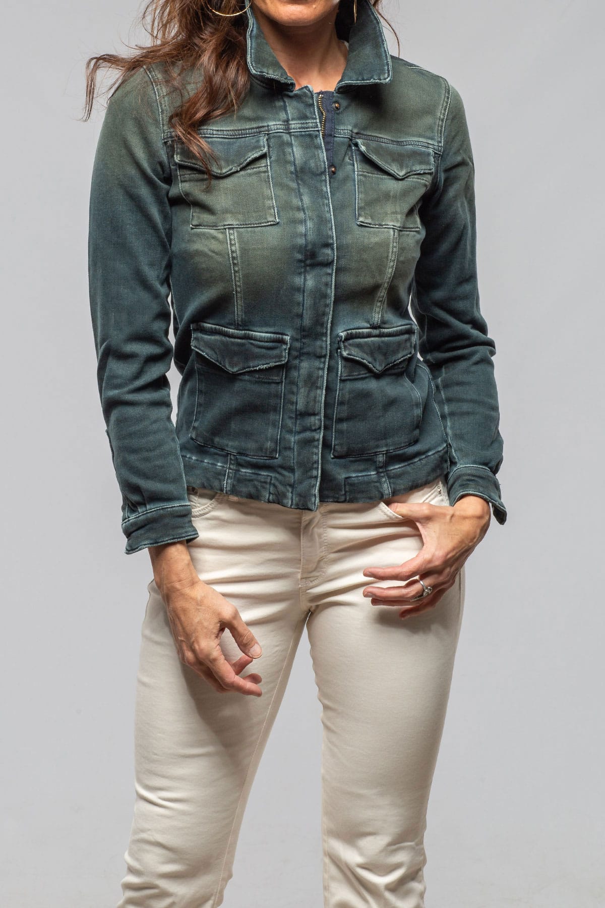 Beale Over-Dyed Denim Jacket In Cactus - AXEL'S