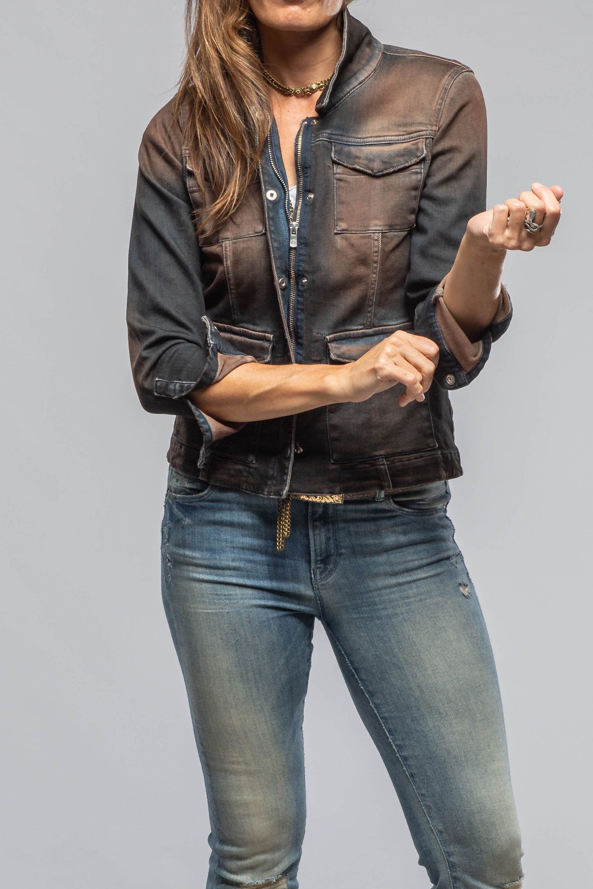 Axel's Premium Denim Beale Over-Dyed Denim Jacket In Desert Ladies - Outerwear - Lightweight