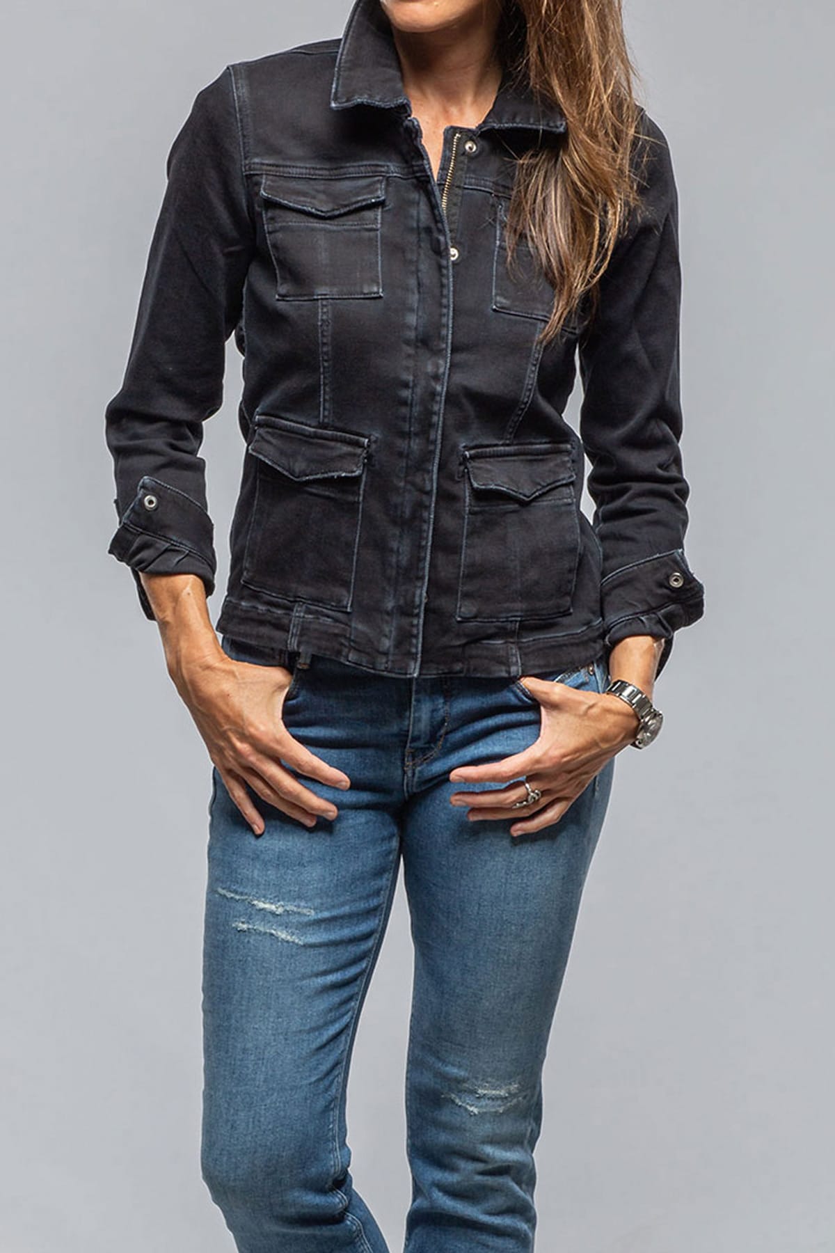 Beale Over-Dyed Denim Jacket In Nero - AXEL'S