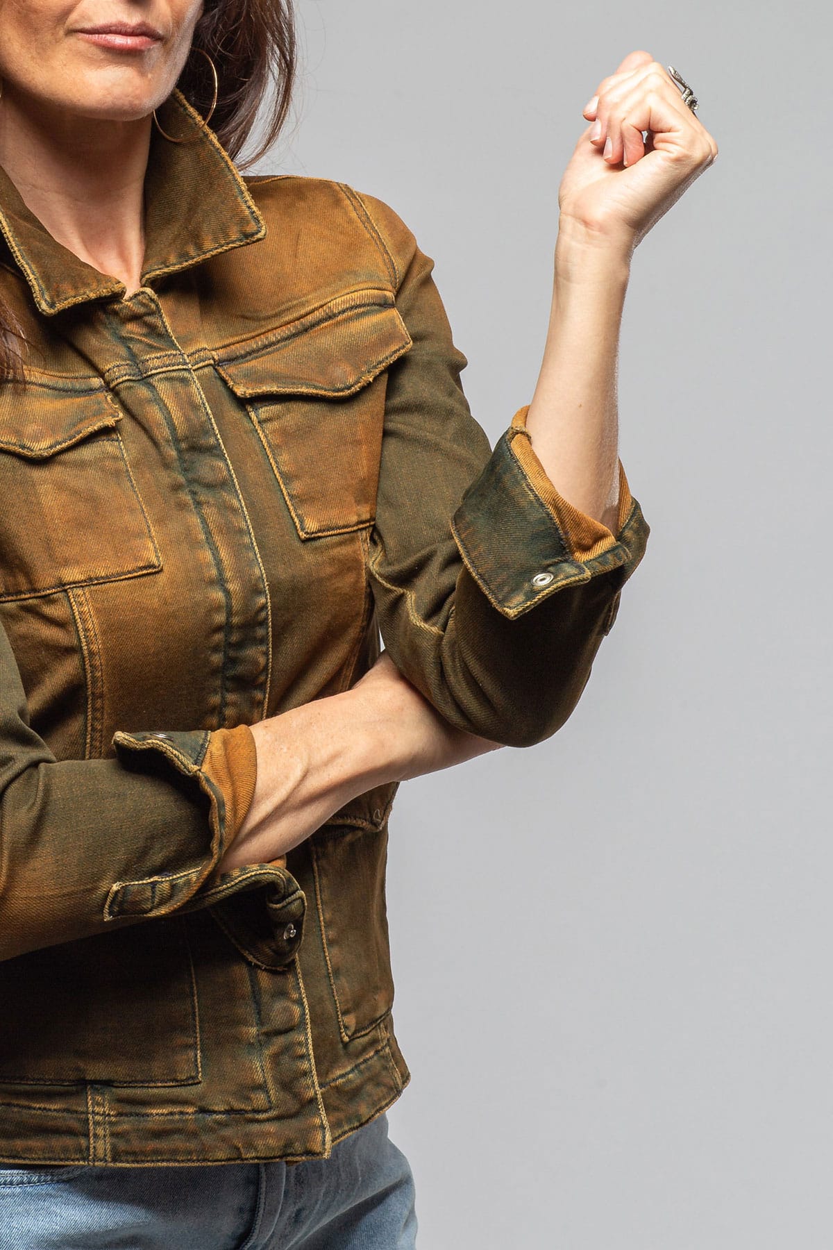 Beale Over-Dyed Denim Jacket In Papaya - AXEL'S