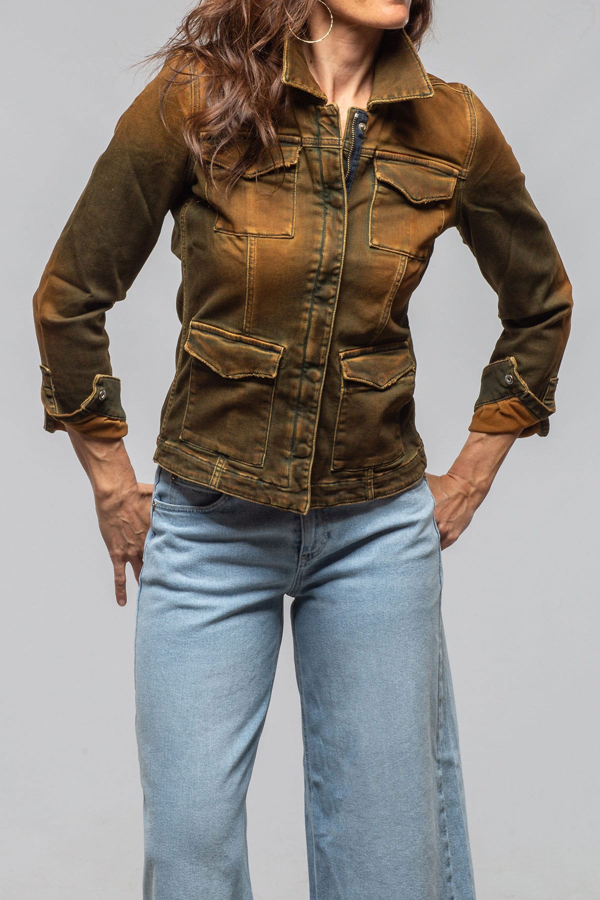 Beale Over-Dyed Denim Jacket In Papaya - AXEL'S