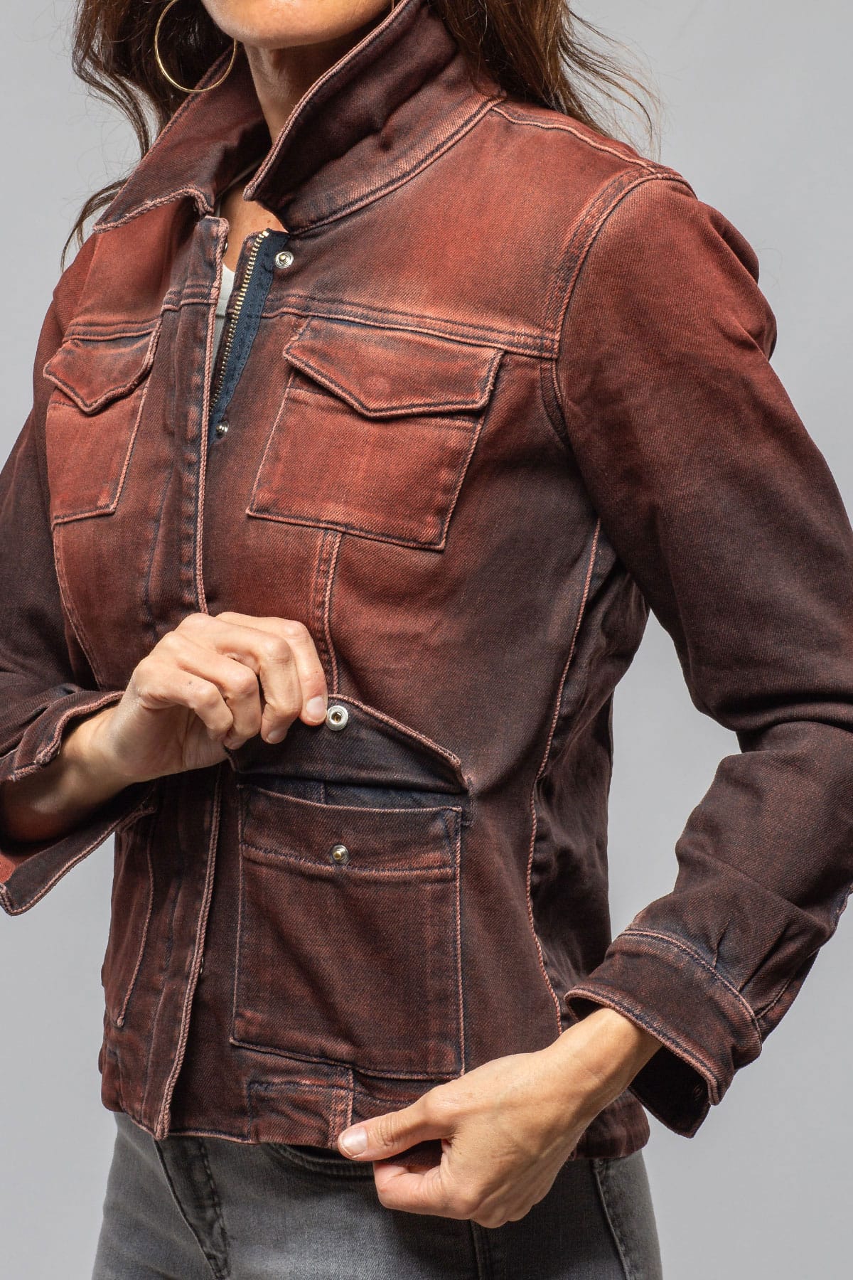 Beale Over-Dyed Denim Jacket In Ruggine Rust - AXEL'S