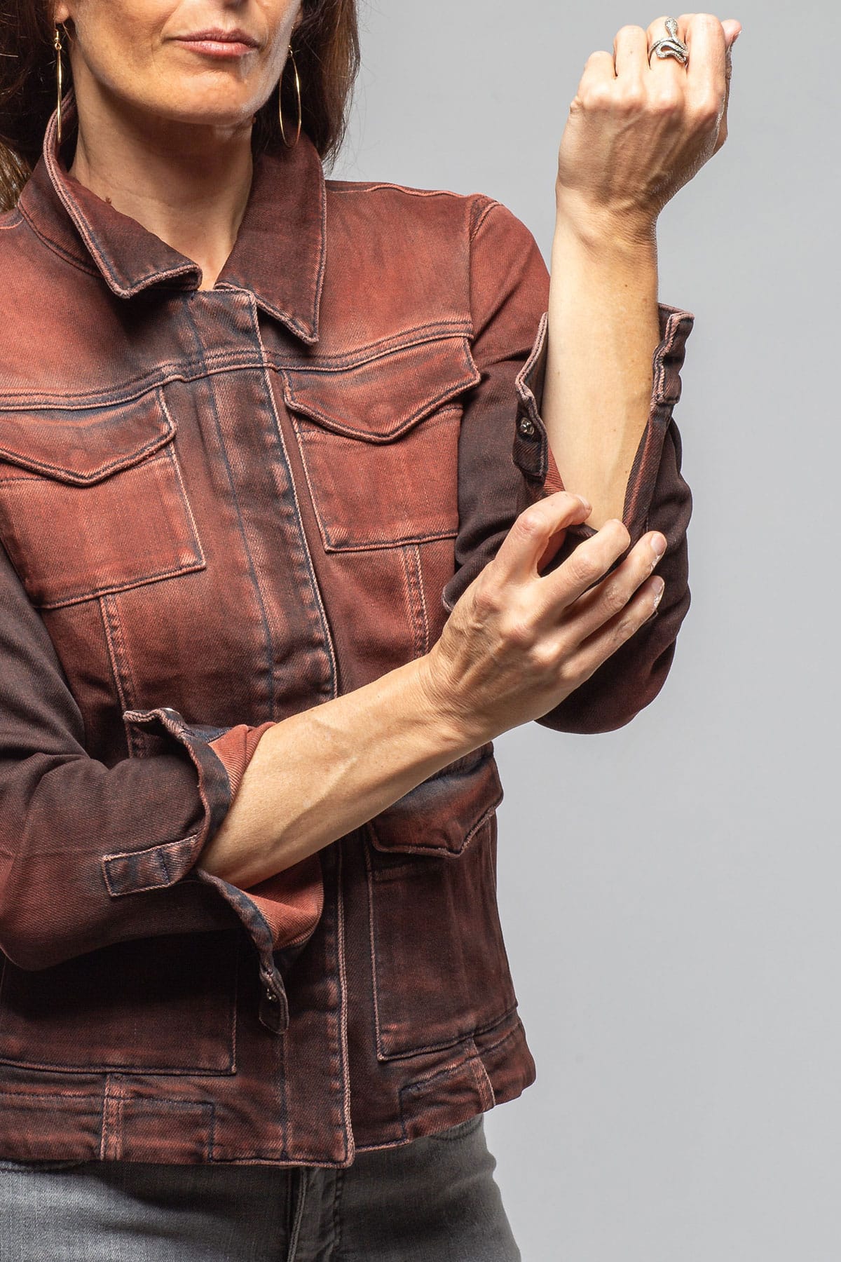 Axel's Premium Denim | Beale Over-Dyed Denim Jacket In Ruggine