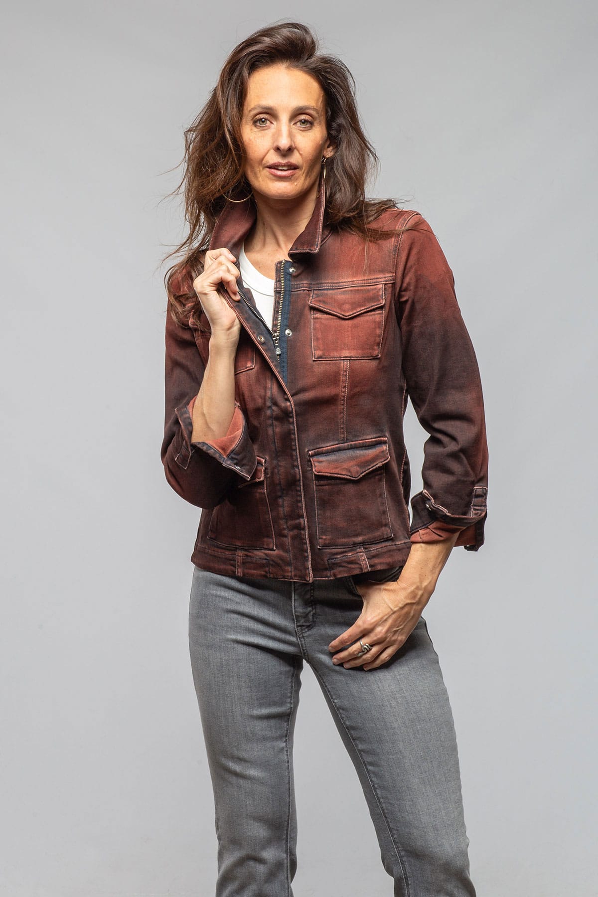 Beale Over-Dyed Denim Jacket In Ruggine Rust - AXEL'S