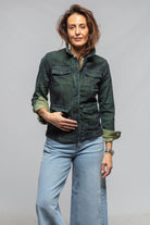 Axel's Premium Denim Beale Over-Dyed Moleskin Jacket In Avocado Ladies - Outerwear - Lightweight