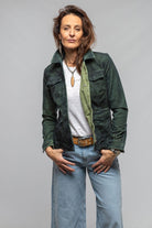 Axel's Premium Denim Beale Over-Dyed Moleskin Jacket In Avocado Ladies - Outerwear - Lightweight