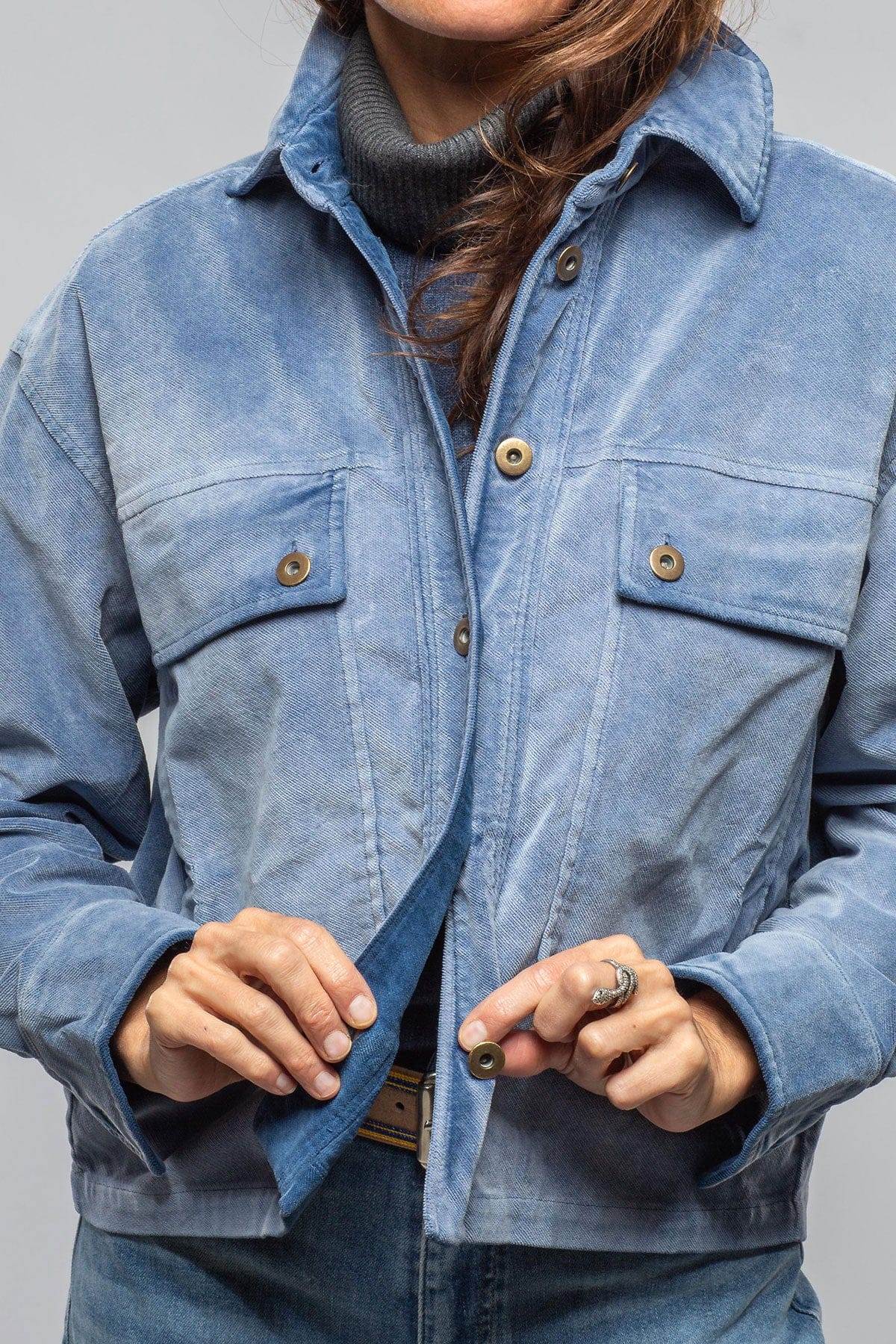 Axel's Premium Denim Betel Short Moleskin Jacket In Denim Ladies - Outerwear - Lightweight