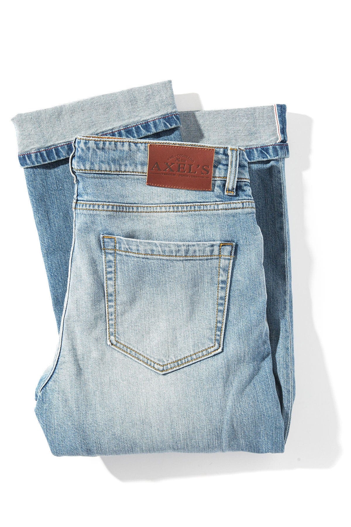 Axel's Premium Denim Callum Selvedge Straight Denim In Light Blue Mens - Pants - 5 Pocket