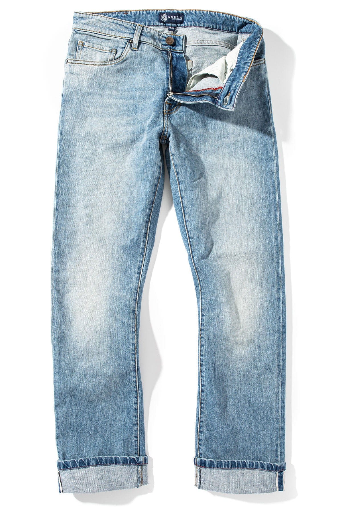 Axel's Premium Denim Callum Selvedge Straight Denim In Light Blue Mens - Pants - 5 Pocket