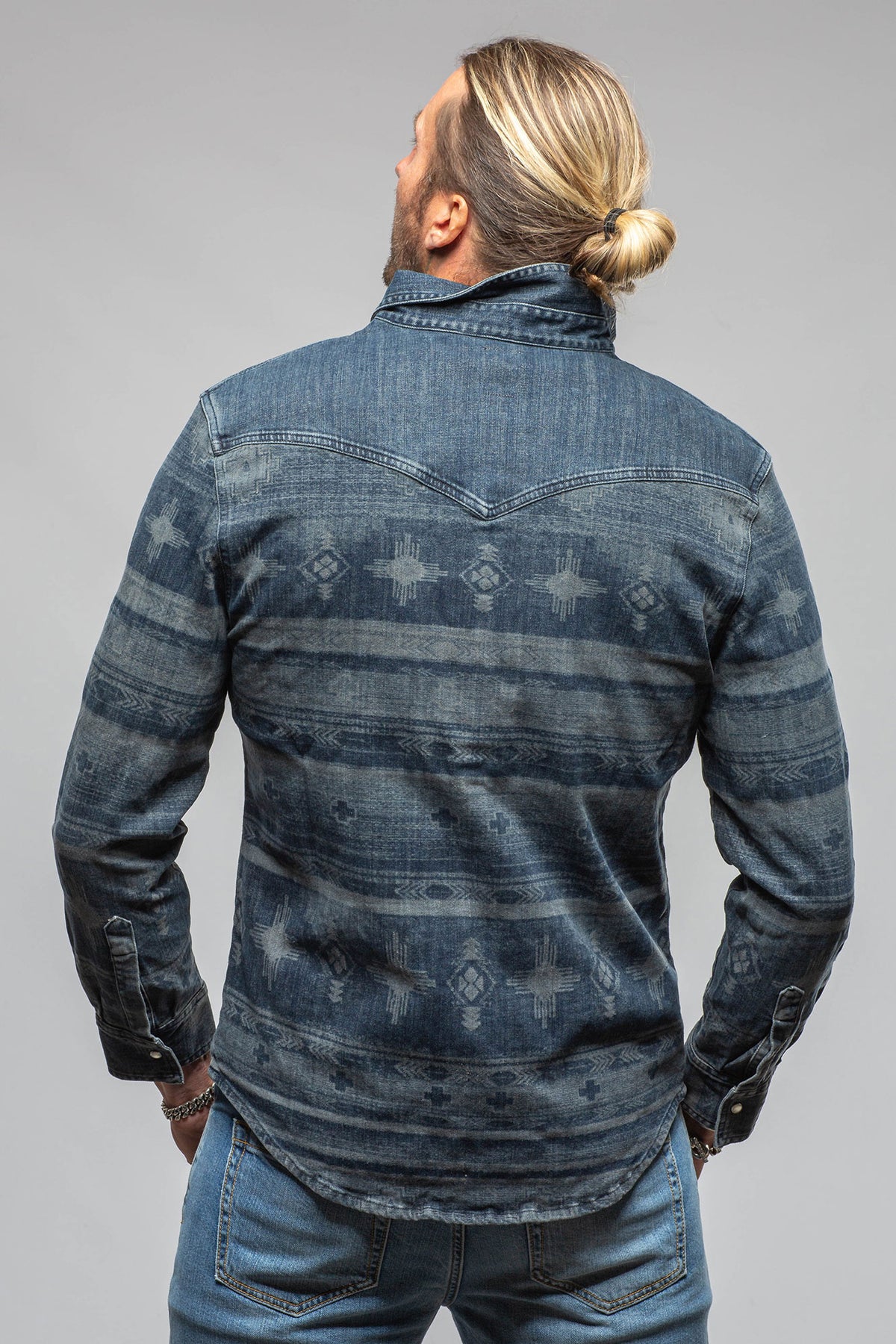 Axel's Premium Denim Cisco Printed Western Snap Shirt Mens - Snap Shirts