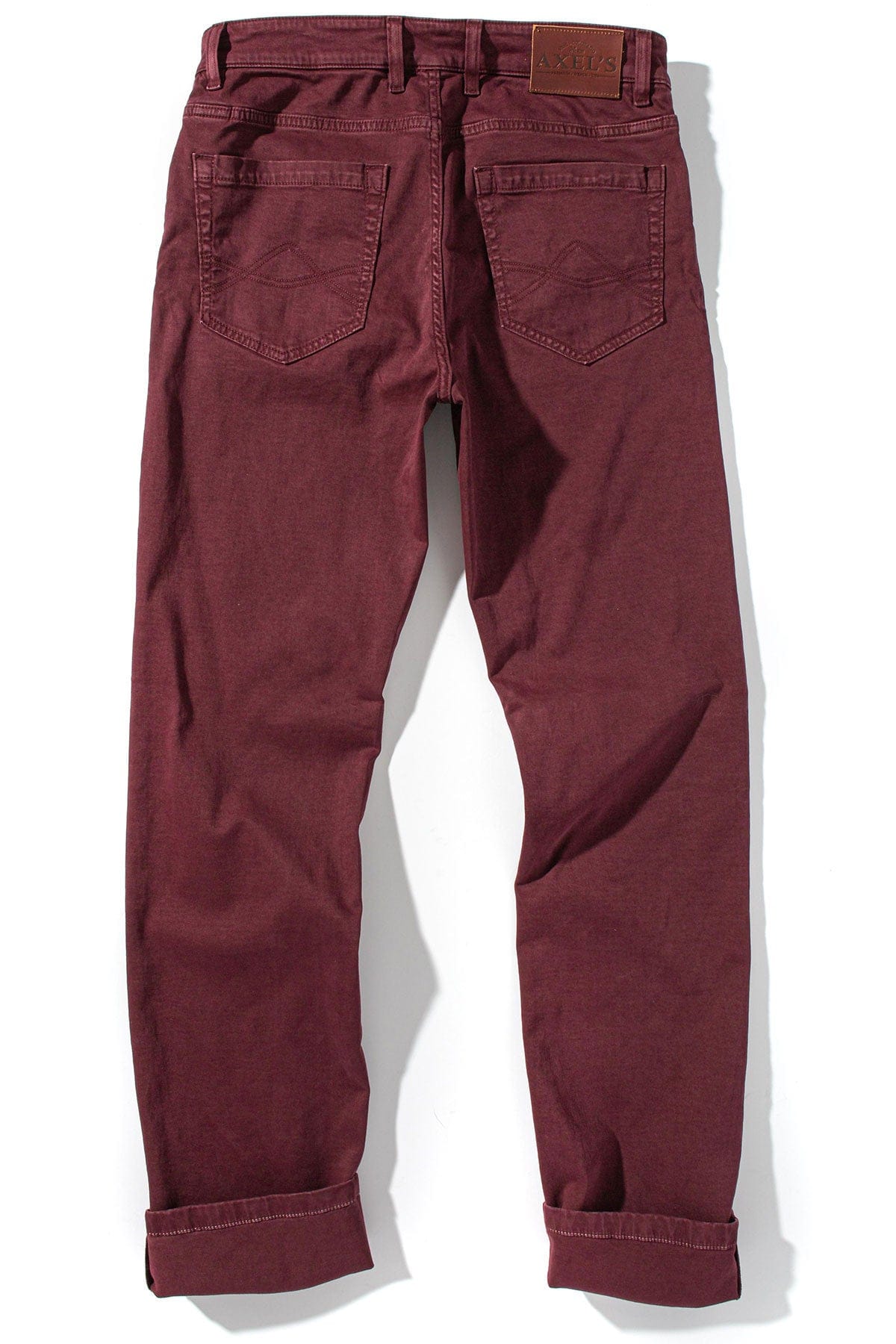 Axel's Premium Denim Colorado Soft-Touch Slim Jeans In Bordeaux Mens - Pants - 5 Pocket