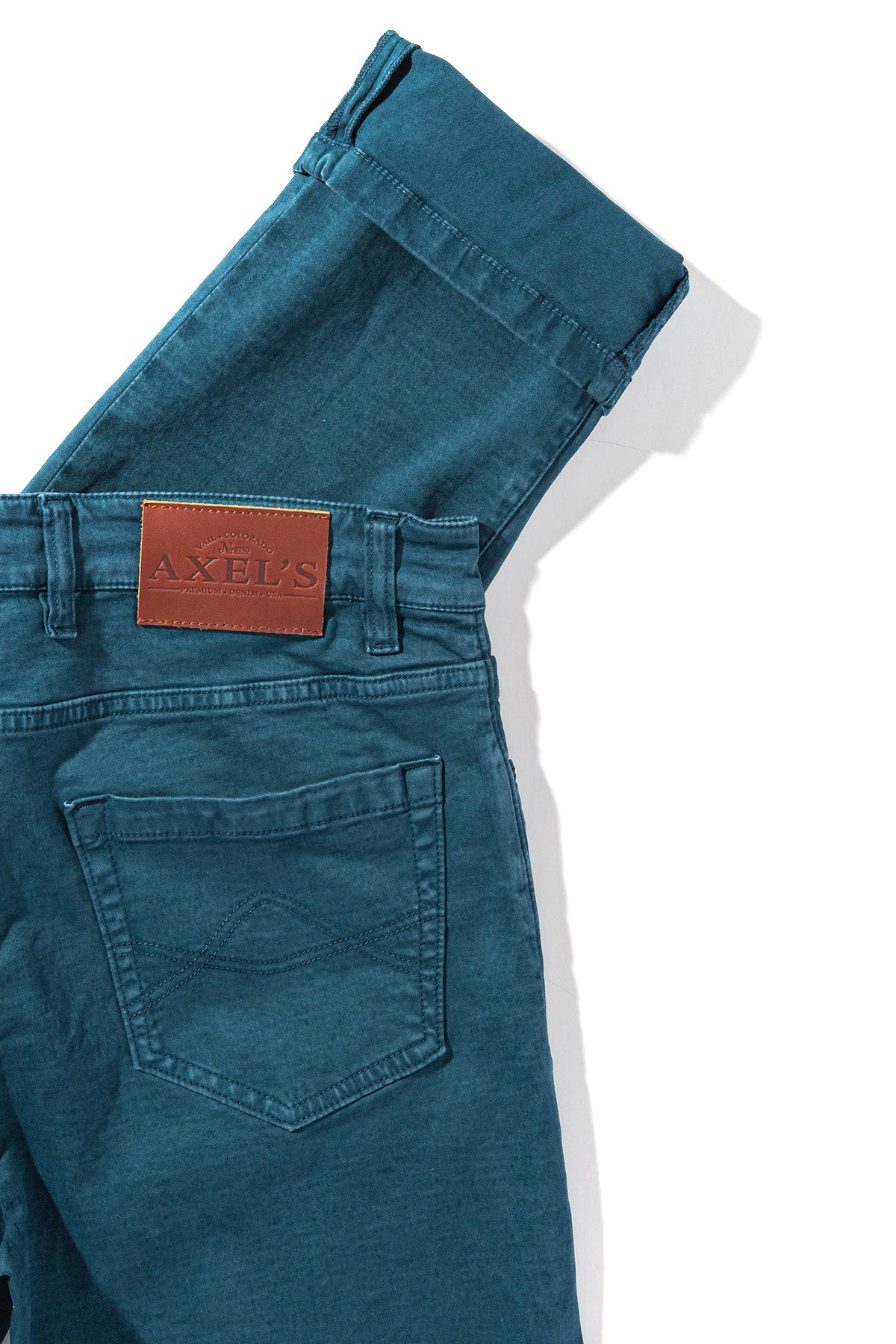 Colorado Soft-Touch Slim Jeans In Petrolio - AXEL'S