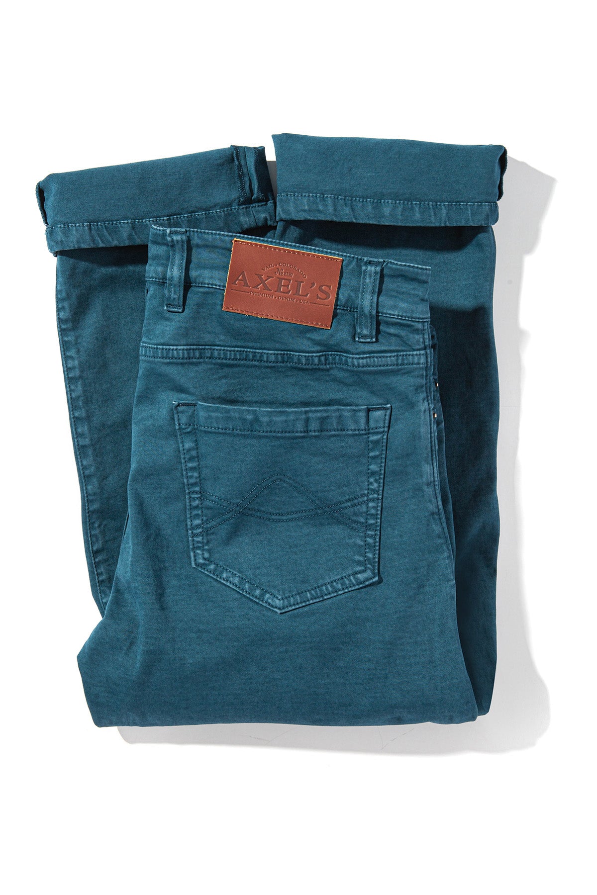 Colorado Soft-Touch Slim Jeans In Petrolio - AXEL'S