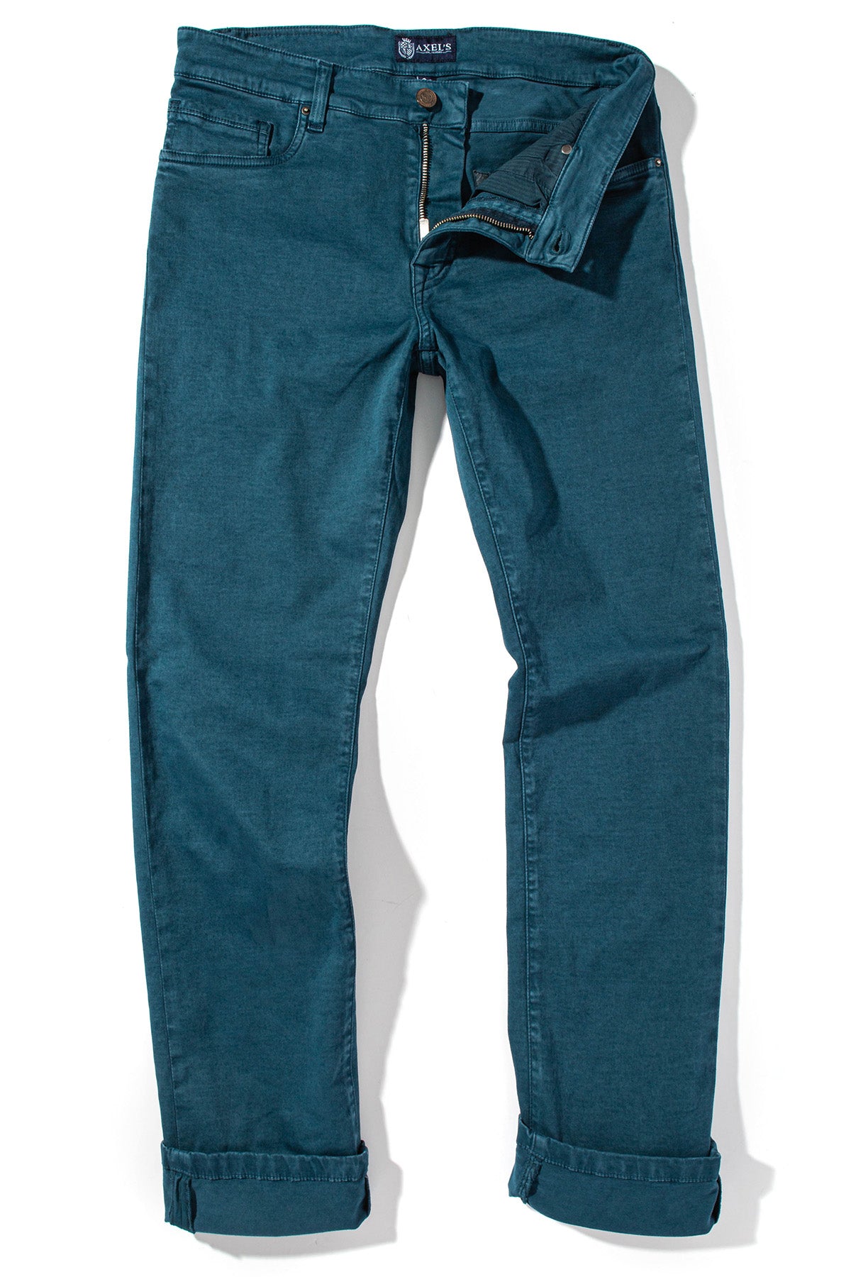 Colorado Soft-Touch Slim Jeans In Petrolio - AXEL'S