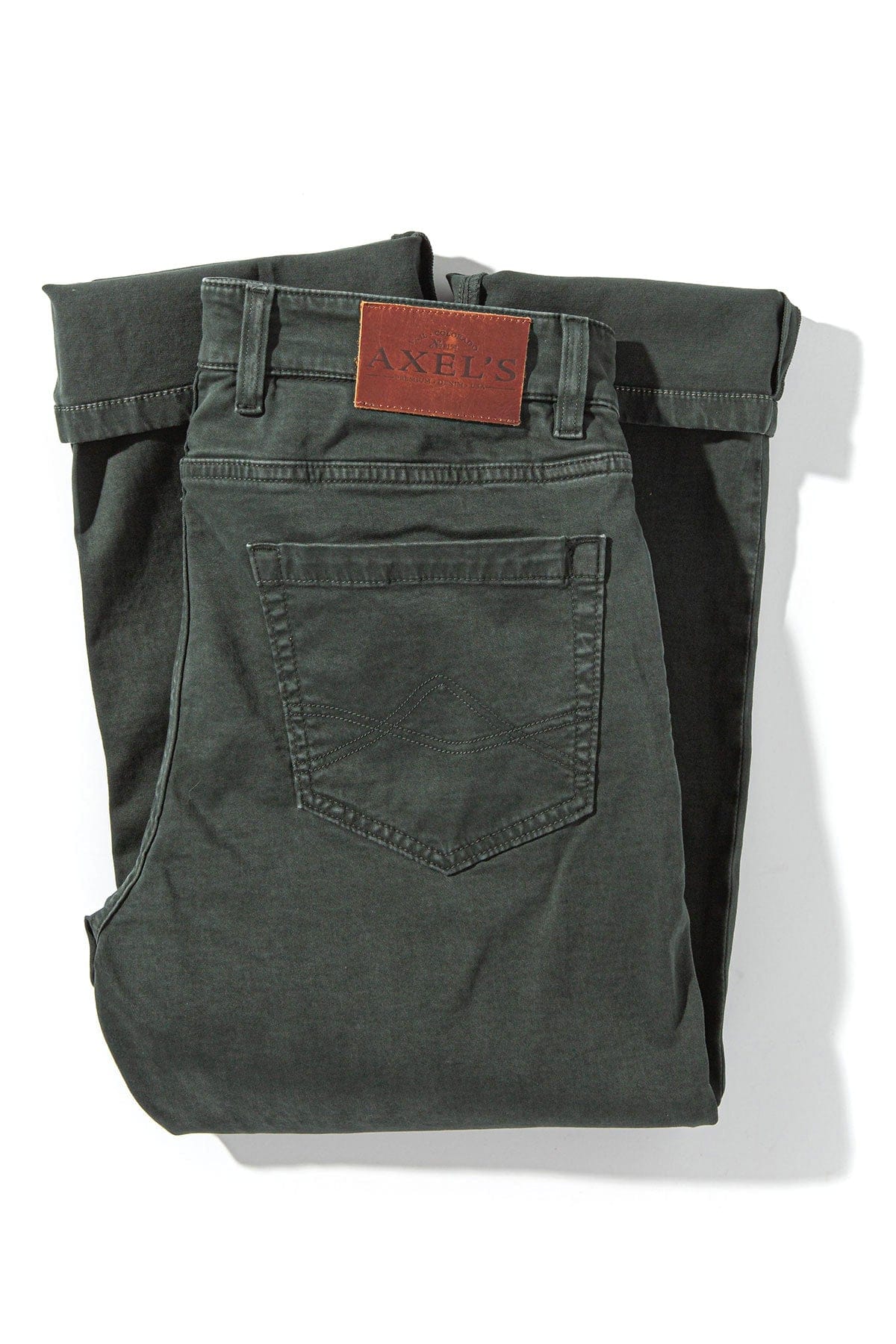 Axel's Premium Denim Colorado Soft-Touch Slim Jeans In Verde Loden Mens - Pants - 5 Pocket