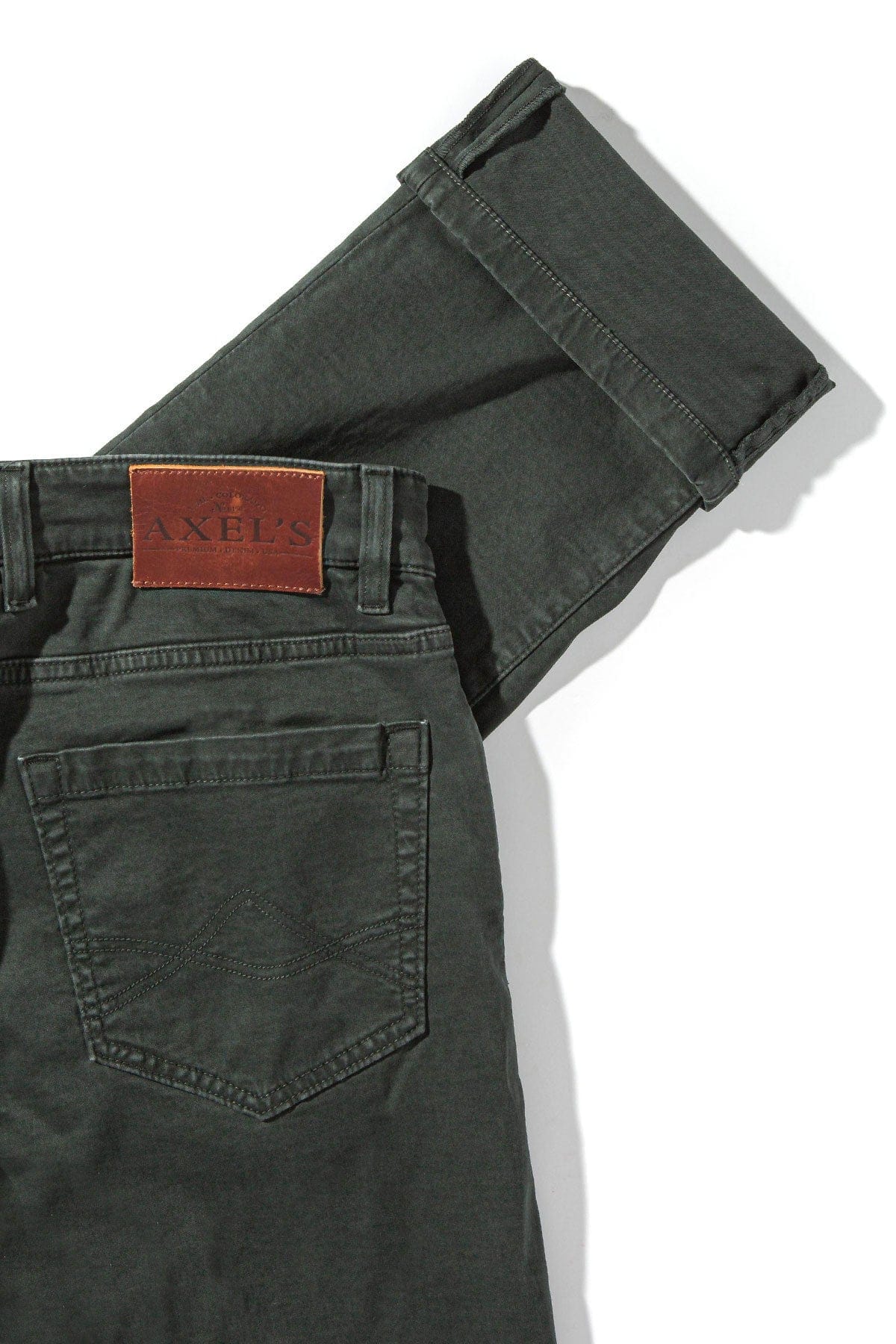 Axel's Premium Denim Colorado Soft-Touch Slim Jeans In Verde Loden Mens - Pants - 5 Pocket