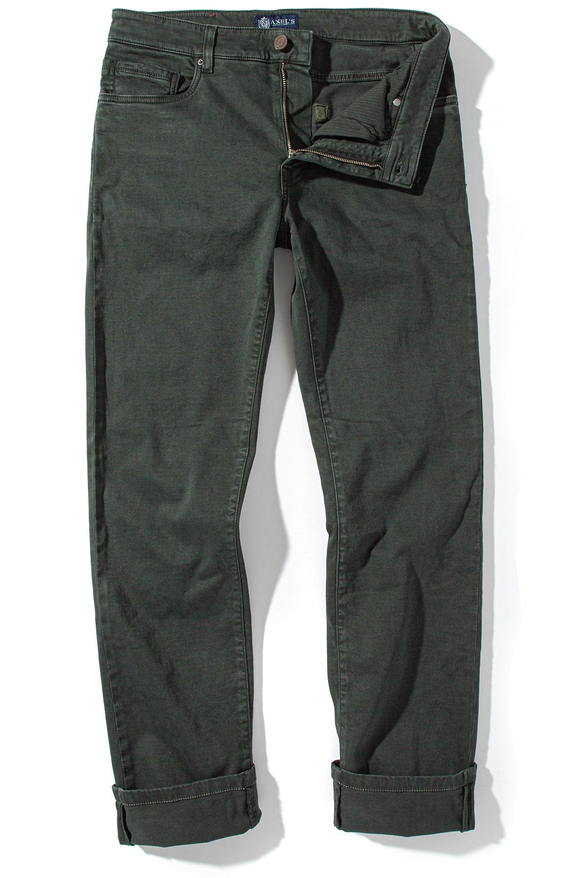 Axel's Premium Denim Colorado Soft-Touch Slim Jeans In Verde Loden Mens - Pants - 5 Pocket