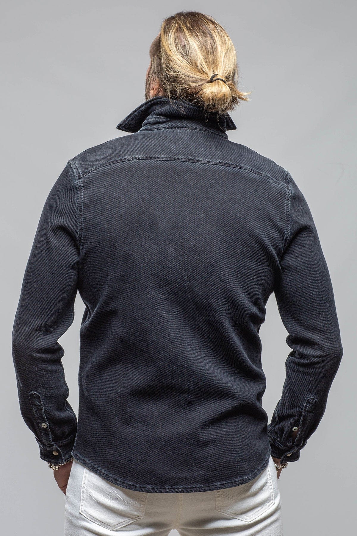 Axel's Premium Denim Cutter Knit Snap Shirt In Anthracite Mens - Snap Shirts