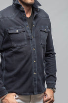 Axel's Premium Denim Cutter Knit Snap Shirt In Anthracite Mens - Snap Shirts