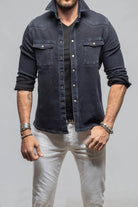 Axel's Premium Denim Cutter Knit Snap Shirt In Anthracite Mens - Snap Shirts