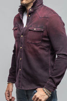 Axel's Premium Denim Cutter Knit Snap Shirt In Bordeaux Mens - Snap Shirts