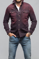 Axel's Premium Denim Cutter Knit Snap Shirt In Bordeaux Mens - Snap Shirts