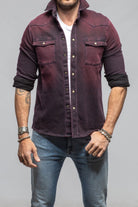 Axel's Premium Denim Cutter Knit Snap Shirt In Bordeaux Mens - Snap Shirts
