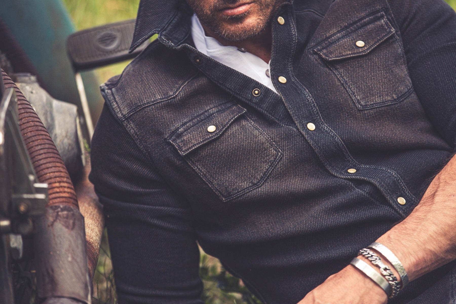 Cutter Knit Snap Shirt In Desert - AXEL'S