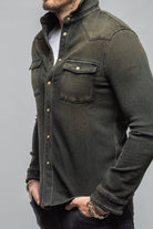 Axel's Premium Denim Cutter Knit Snap Shirt In Iguana Mens - Snap Shirts