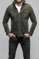 Axel's Premium Denim Cutter Knit Snap Shirt In Iguana Mens - Snap Shirts
