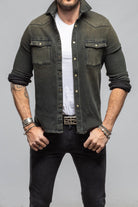Axel's Premium Denim Cutter Knit Snap Shirt In Iguana Mens - Snap Shirts