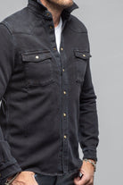 Axel's Premium Denim Cutter Knit Snap Shirt In Nero Mens - Snap Shirts