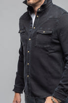 Axel's Premium Denim Cutter Knit Snap Shirt In Nero Mens - Snap Shirts