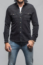Axel's Premium Denim Cutter Knit Snap Shirt In Nero Mens - Snap Shirts