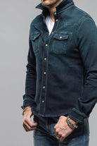 Cutter Knit Snap Shirt In Petrolio - AXEL'S