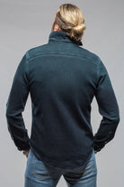 Cutter Knit Snap Shirt In Petrolio - AXEL'S