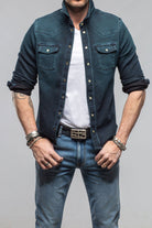 Cutter Knit Snap Shirt In Petrolio - AXEL'S