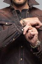Axel's Premium Denim Cutter Knit Snap Shirt In Rust Mens - Snap Shirts