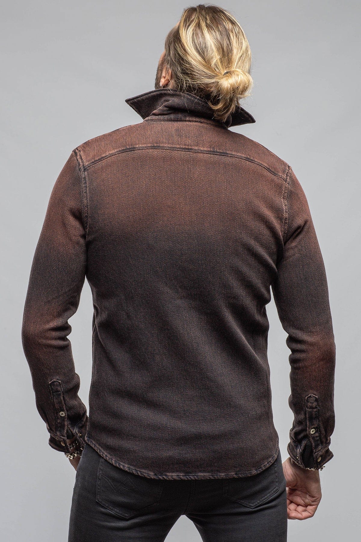 Axel's Premium Denim Cutter Knit Snap Shirt In Rust Mens - Snap Shirts