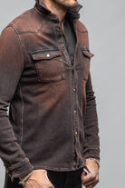 Axel's Premium Denim Cutter Knit Snap Shirt In Rust Mens - Snap Shirts