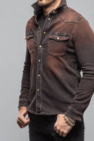 Axel's Premium Denim Cutter Knit Snap Shirt In Rust Mens - Snap Shirts