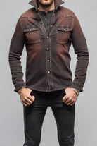 Axel's Premium Denim Cutter Knit Snap Shirt In Rust Mens - Snap Shirts