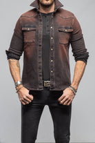 Axel's Premium Denim Cutter Knit Snap Shirt In Rust Mens - Snap Shirts