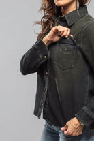 Axel's Premium Denim Dakota Western Knit Shirt In Iguana Overdye Ladies - Snap Shirts