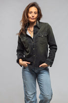 Axel's Premium Denim Dakota Western Knit Shirt In Iguana Overdye Ladies - Snap Shirts