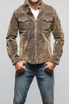 Axel's Premium Denim Joey Flocked Snap Shirt In Blue Gold Mens - Snap Shirts