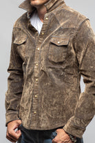 Axel's Premium Denim Joey Flocked Snap Shirt In Blue Gold Mens - Snap Shirts