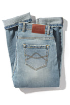 Kingman Denim In Light Wash Gold Stitch - AXEL'S