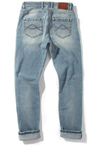 Kingman Denim In Light Wash Gold Stitch - AXEL'S