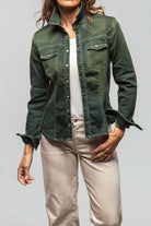 Maddi Fitted Western Snap Shirt In Avocado Over Dye - AXEL'S